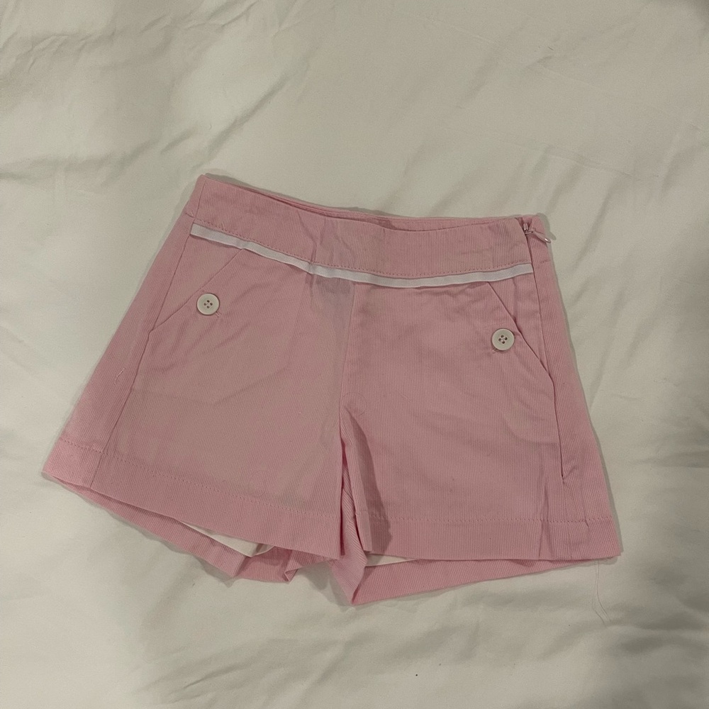 Bella Bliss Pink & White Tailored Shorts Girls Size 6